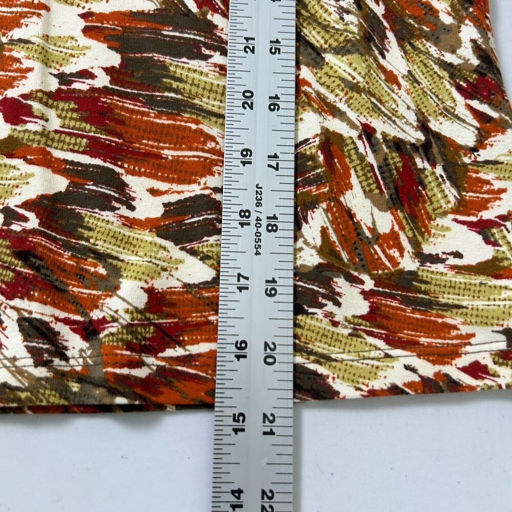 Ruby Rd Favorites Top Petites S PS Green Orange Brown Pullover 3/4 Sleeve - Picture 10 of 10